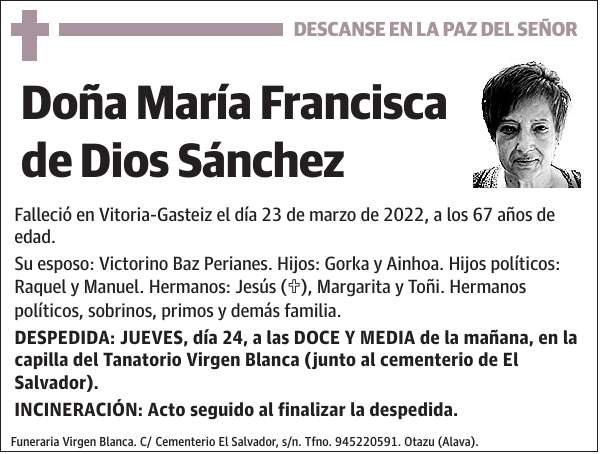 María Francisca de Dios Sánchez