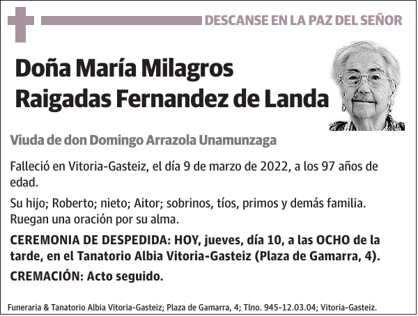 María Milagros Raigadas Fernandez de Landa