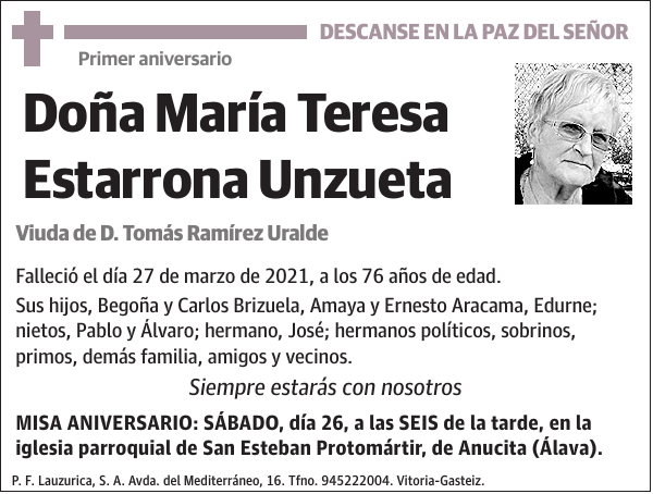 María Teresa Estarrona Unzueta