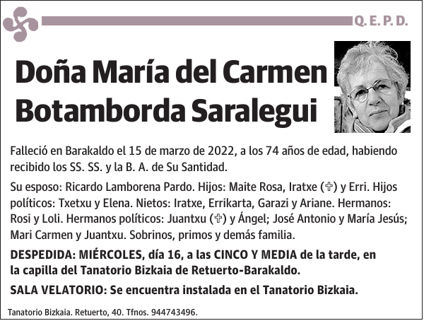 María del Carmen Botamborda Saralegui