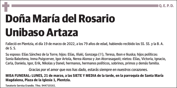 María del Rosario Unibaso Artaza