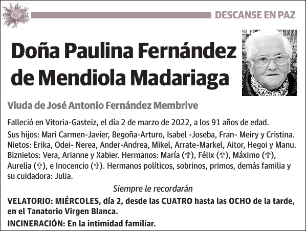 Paulina Fernández de Mendiola Madariaga