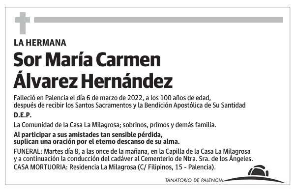Sor María Carmen Álvarez Hernández