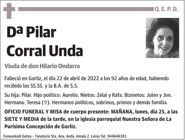 Dª Pilar Corral Unda