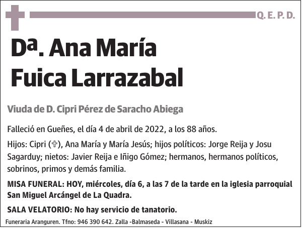 Dª. Ana María Fuica Larrazabal