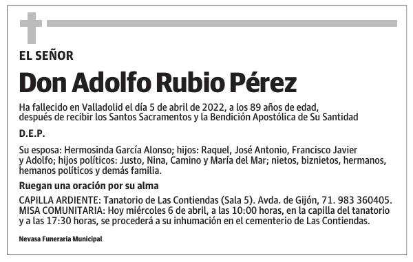 Don Adolfo Rubio Pérez