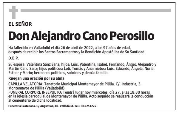 Don Alejandro Cano Perosillo