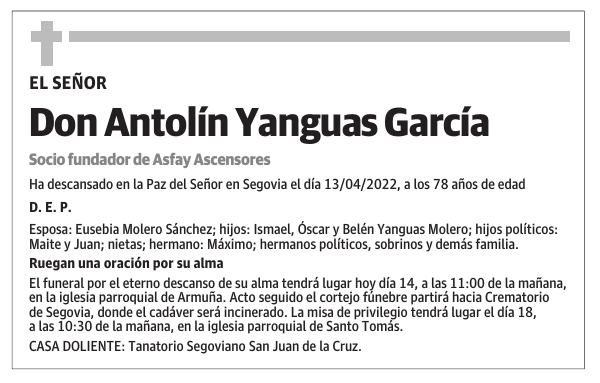 Don Antolín Yanguas García