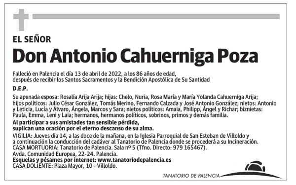 Don Antonio Cahuerniga Poza