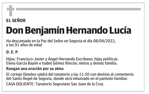 Don Benjamín Hernando Lucía