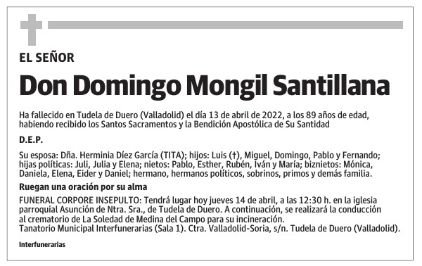 Don Domingo Mongil Santillana