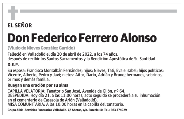Don Federico Ferrero Alonso