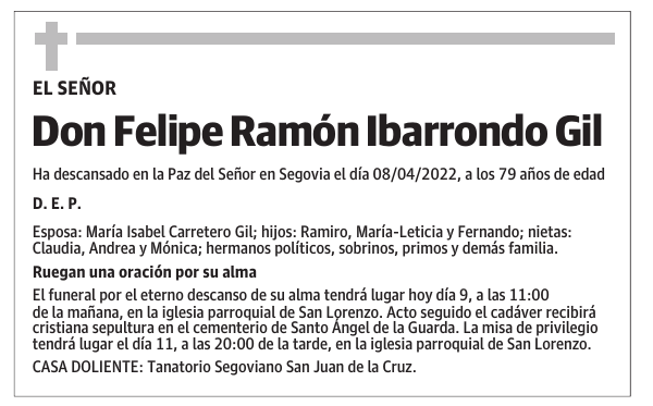 Don Felipe Ramón Ibarrondo Gil