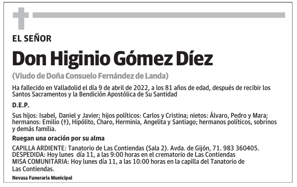 Don Higinio Gómez Díez