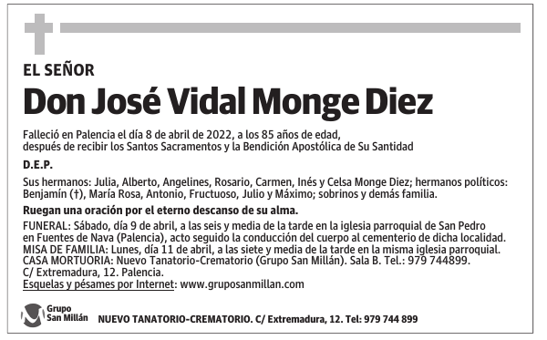 Don José Vidal Monge Diez