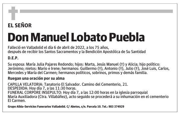 Don Manuel Lobato Puebla