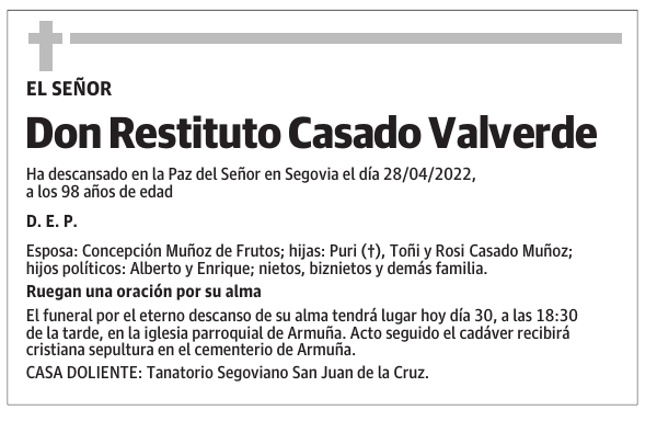 Don Restituto Casado Valverde