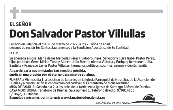 Don Salvador Pastor Villullas