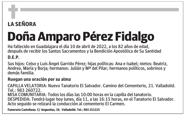 Doña Amparo Pérez Fidalgo