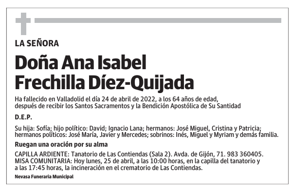 Doña Ana Isabel Frechilla Díez-Quijada