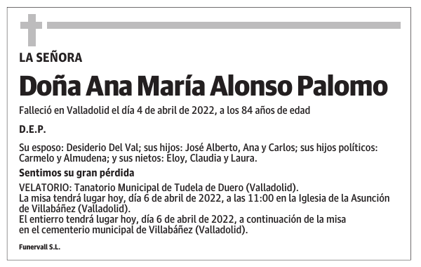 Doña Ana María Alonso Palomo