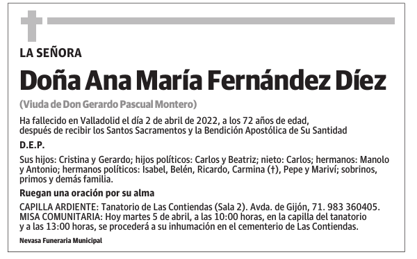 Doña Ana María Fernández Díez
