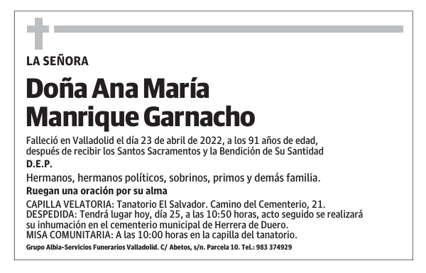 Doña Ana María Manrique Garnacho