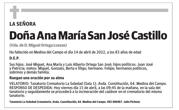 Doña Ana María San José Castillo