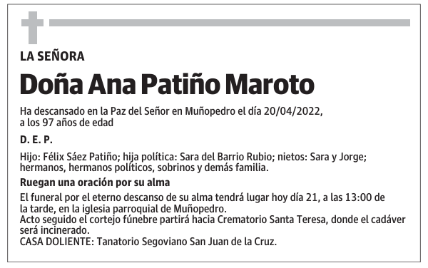 Doña Ana Patiño Maroto