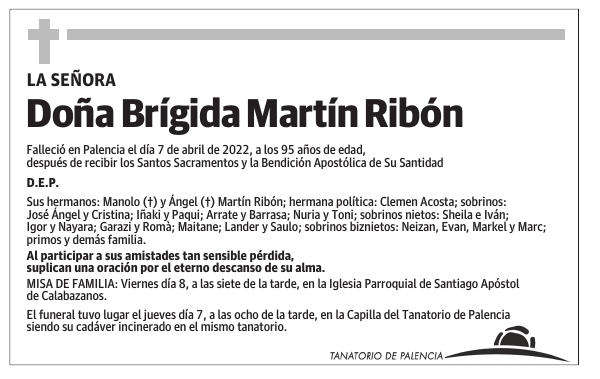 Doña Brígida Martín Ribón