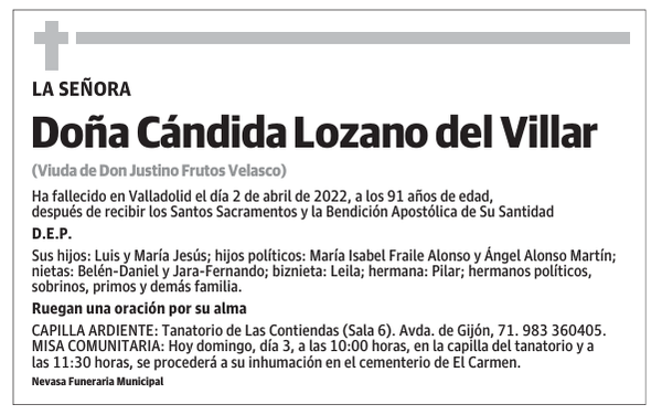 Doña Cándida Lozano del Villar