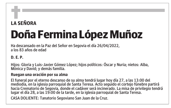Doña Fermina López Muñoz