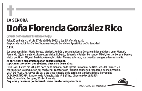 Doña Florencia González Rico