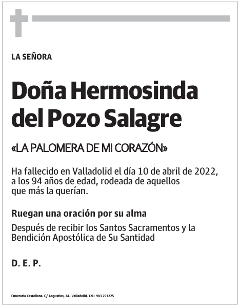 Doña Hermosinda del Pozo Salagre