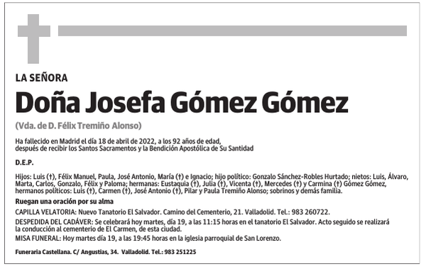 Doña Josefa Gómez Gómez