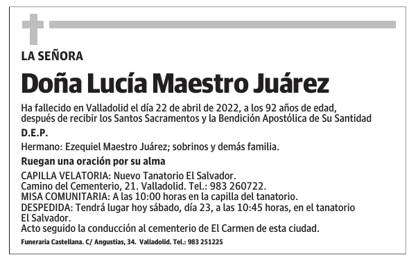 Doña Lucía Maestro Juárez