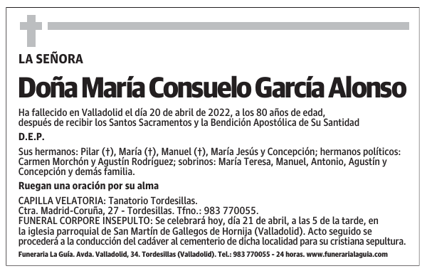 Doña María Consuelo García Alonso