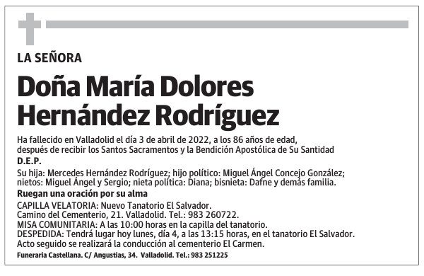 Doña María Dolores Hernández Rodríguez