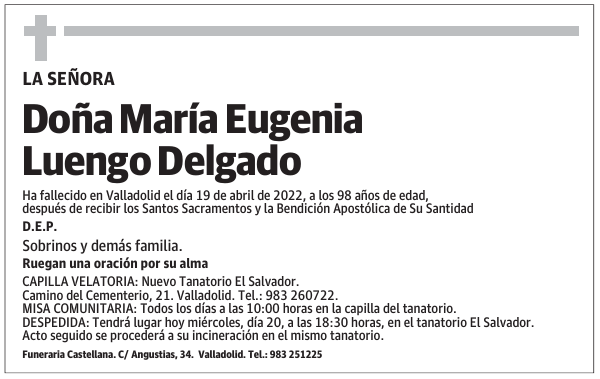 Doña María Eugenia Luengo Delgado
