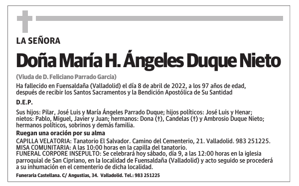 Doña María H. Ángeles Duque Nieto