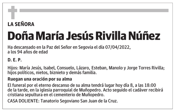 Doña María Jesús Rivilla Núñez