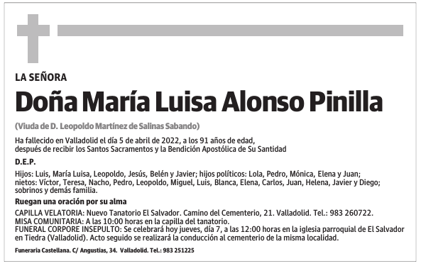 Doña María Luisa Alonso Pinilla