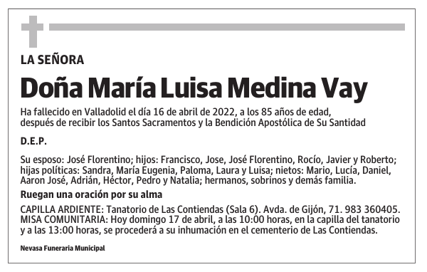 Doña María Luisa Medina Vay