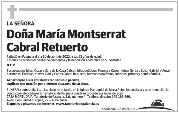 Doña María Montserrat Cabral Retuerto