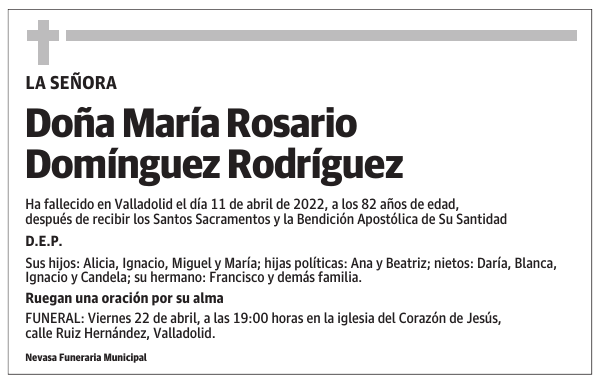 Doña María Rosario Domínguez Rodríguez