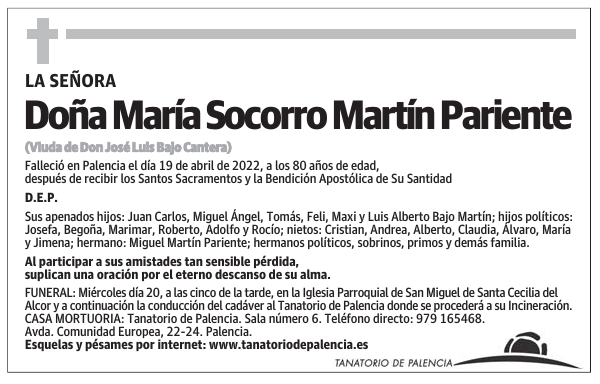 Doña María Socorro Martín Pariente