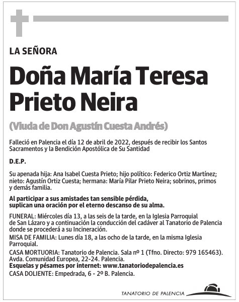 Doña María Teresa Prieto Neira