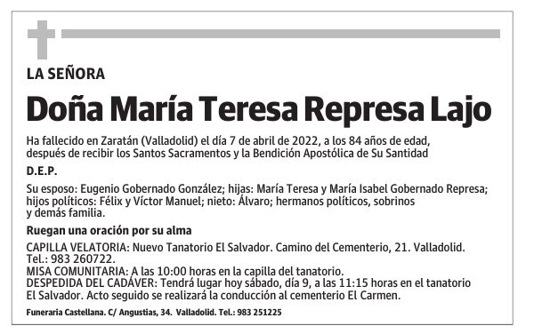 Doña María Teresa Represa Lajo