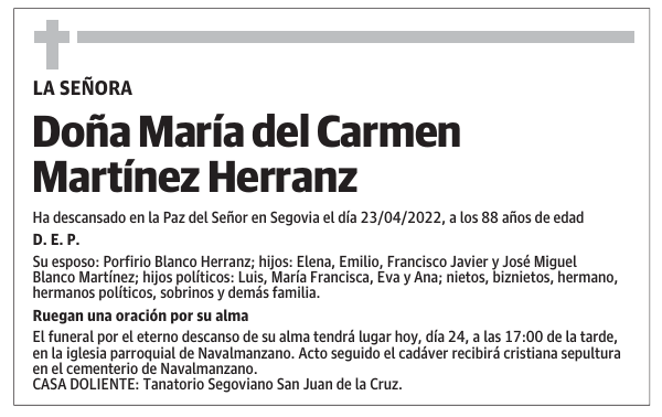 Doña María del Carmen Martínez Herranz