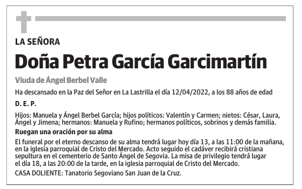Doña Petra García Garcimartín